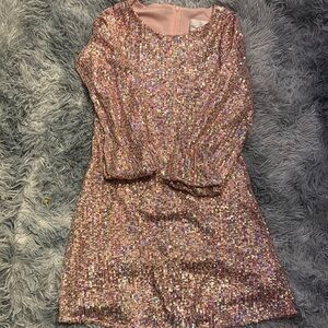 Rare Editions Pink Sequin Dress